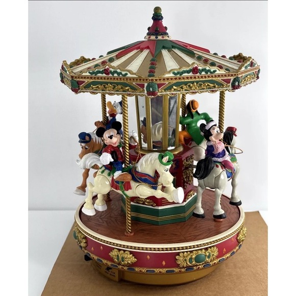 Disney Other - Vintage 1996 Mr. Christmas Disney A Mickey Holiday Go Round Carousel 50 Songs